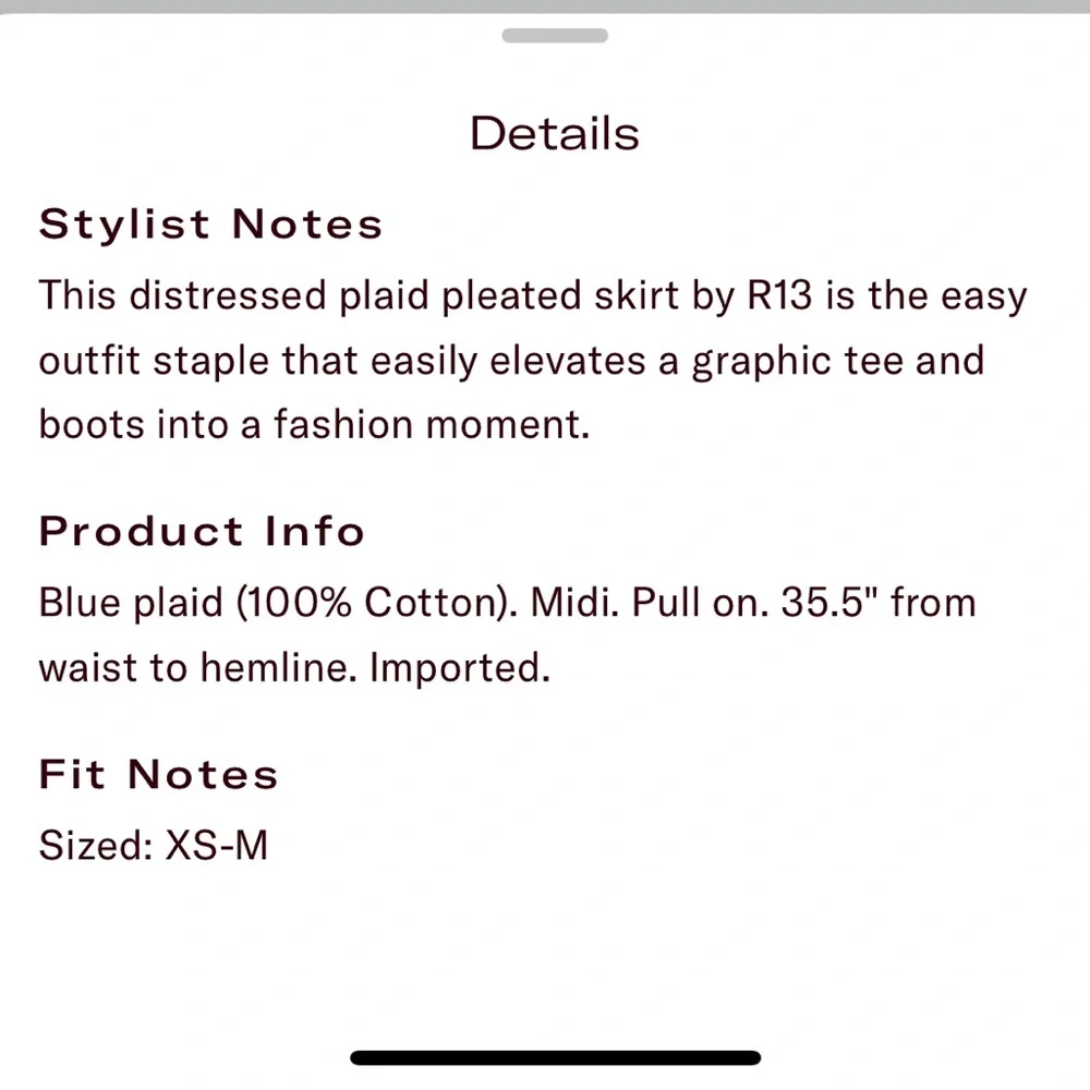 R13 Kilt Skirt sz SMALL - Picture 5 of 8